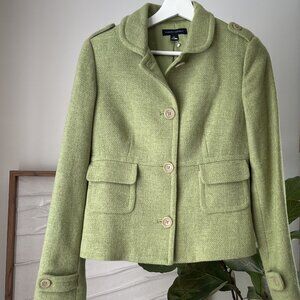 Women's BANANA REPUBLIC Wool Blend Green Blazer Jacket Coat Size Small S